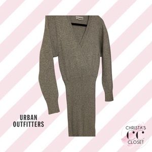 Urban Outfitters Grey Crossover Sweater Dress
